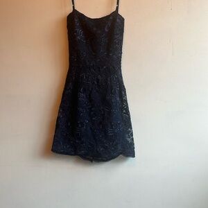 Lucy in the Sky Navy Floral Lace Mini Dress